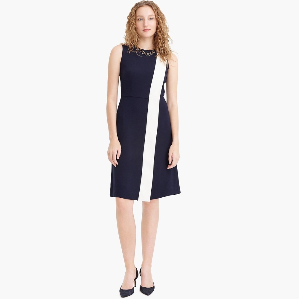 J. Crew jcrew asymmetrical striped sheath dress in 365 crepe